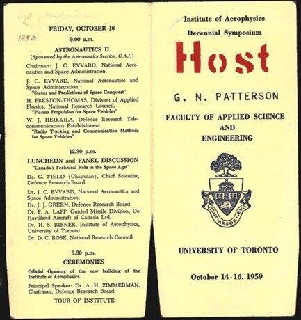 Flyer for the Institute of Aerophysics Decennial Symposium, October 14-16, 1959.